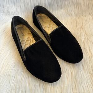 Birdies The Starling Velvet Flat Slip On Loafers Shoes Smoking Slippers, Black